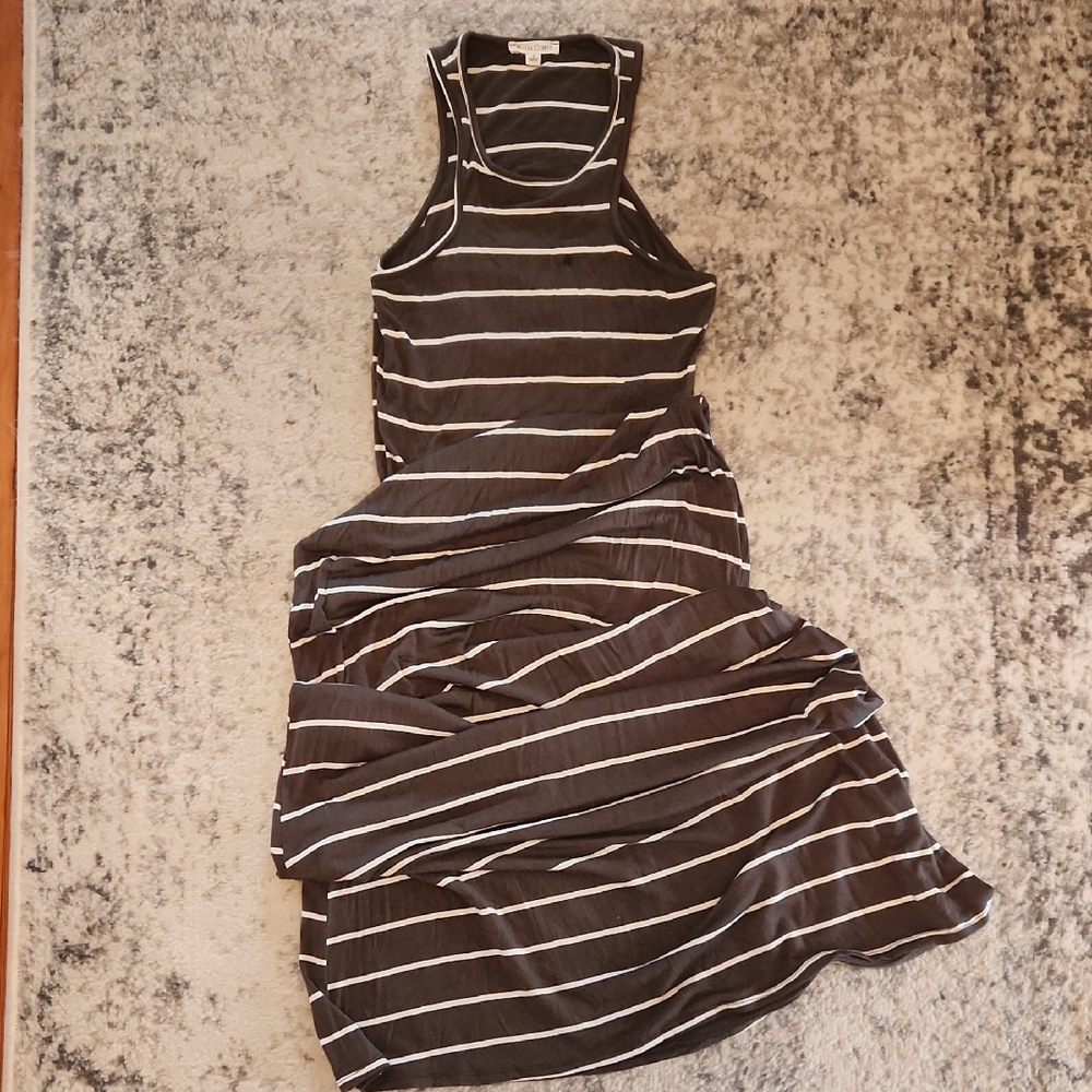 Rolla Coster Army Green & White Striped Tank Maxi Dress